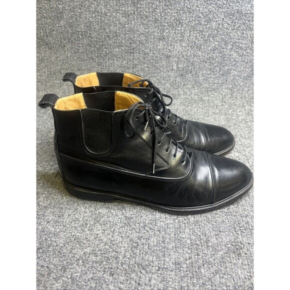 MEZLAN Spain Men’s 10.5 Black Leather Lace Up Chelsea Boots Cap Toe - Picture 1 of 9